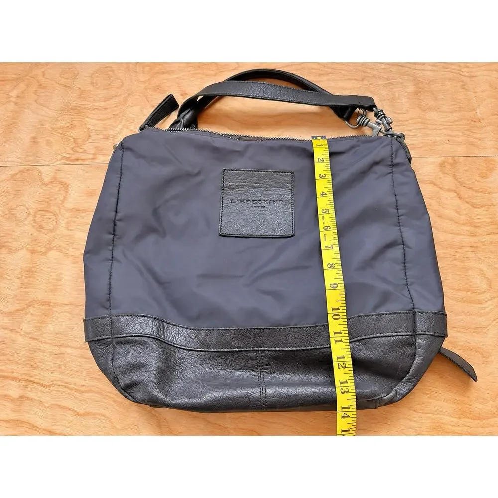 Liebeskind Berlin Ramona C Brown Nylon Leather Hobo Crossbody Shoulder Bag